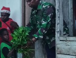 Bantu TNI Manunggal Membangun Desa, Warga Distrik Kawagit Berikan Hasil Kebun