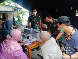 Danramil 01/TS Kodim 0503/JB Pantau dan Berikan Edukasi di Serbuan Vaksinasi TNI