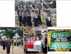 Jenazah Aipda Joslin Sibarani Dimakamkan dengan Upacara Militer